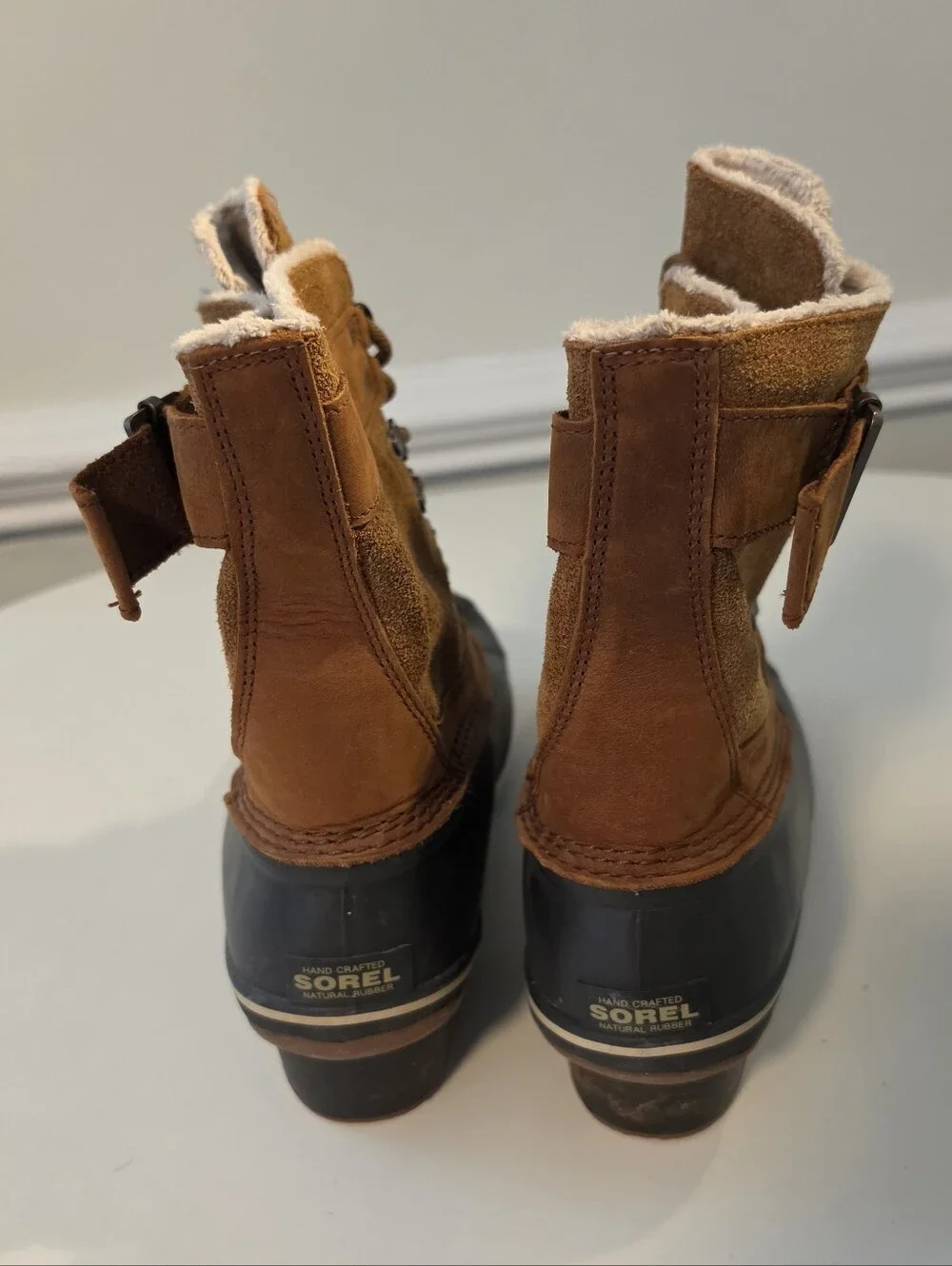 Sorel Winter Fancy Lace II Duck Boot Elk Brown Waterproof Suede Size 11